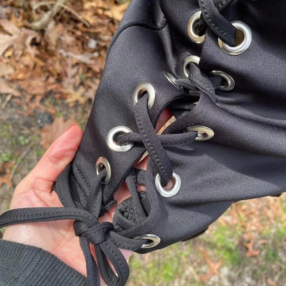 Goth Sexy ,Lace up Women's Black miniDress - Picture 7 of 10